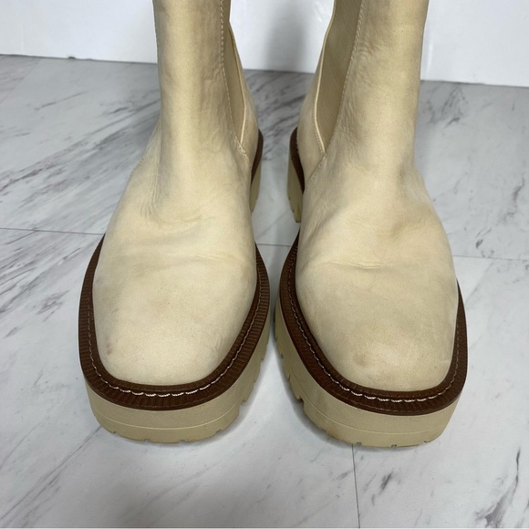 Sam Edelman Laguna Cream Nubuck Lug Sole Chelsea Boot 7 1/2 W - Picture 12 of 16